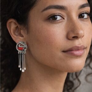 Vintage Paula Armstrong Dangle Earrings Sterling Silver Navajo earrings